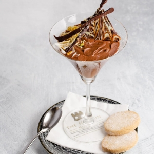 Dark chocolate and orange mousse - served with homemade shortbread