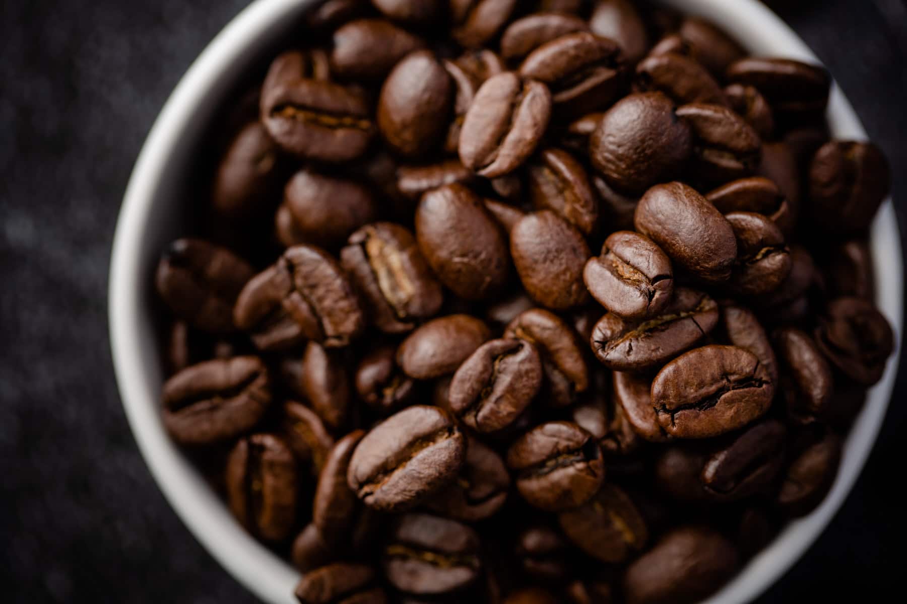 A bowl of coffee beans taken by a rutland food photographer